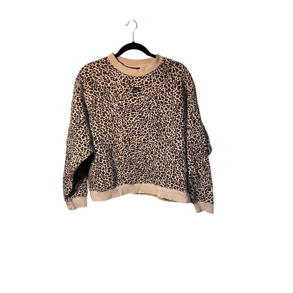 Nike festival all over cheetah print cropped sweatshirt S/M - Picture 2 of 4